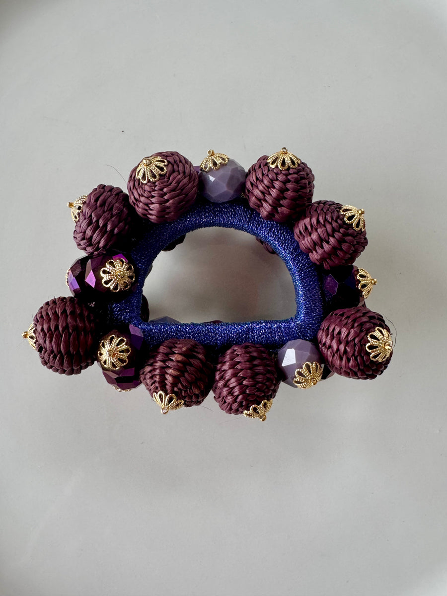 NAPKIN RINGS (SET OF 4) - BROWN & PURPLE