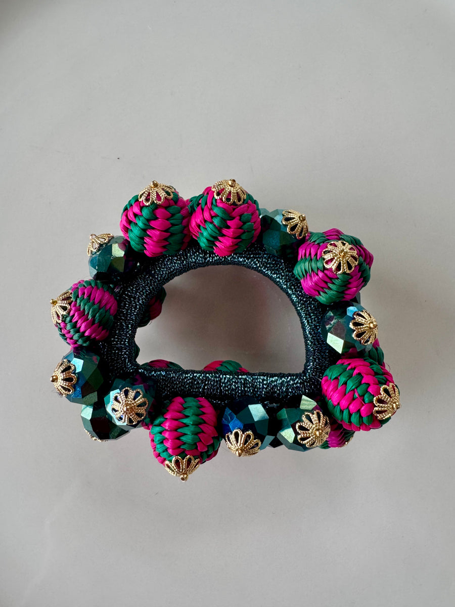 NAPKIN RINGS (SET OF 4) - PINK & GREEN